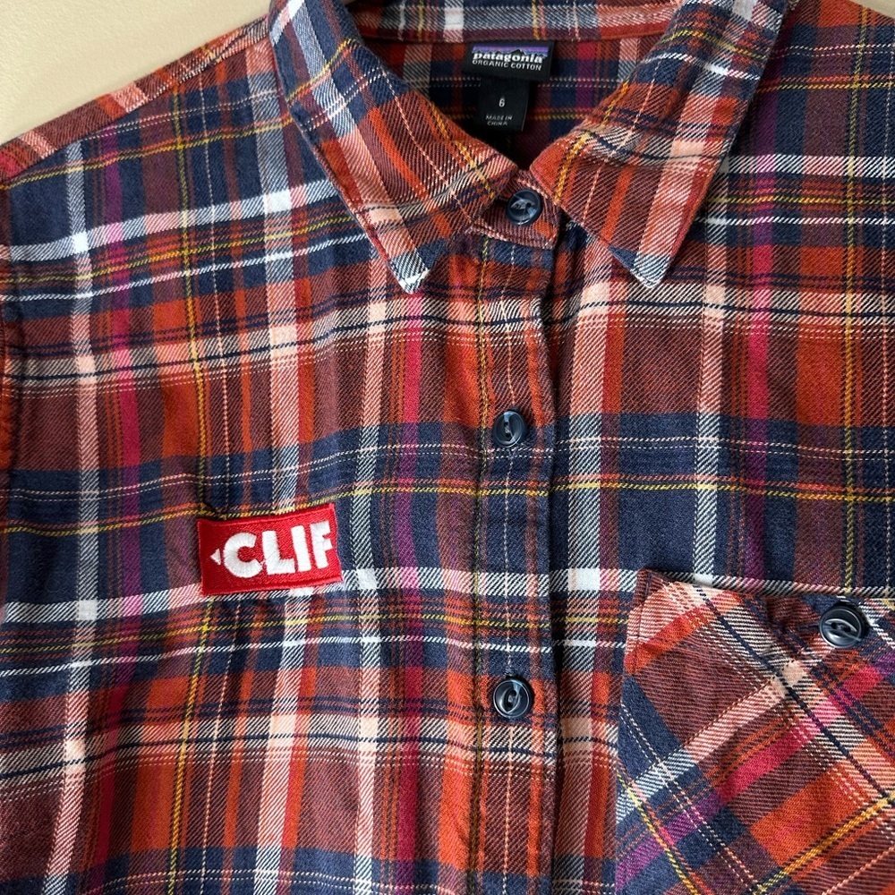 Patagonia Multicolor Plaid Women's Button-Down Shirt / patchwork Clif company - Picture 2 of 9